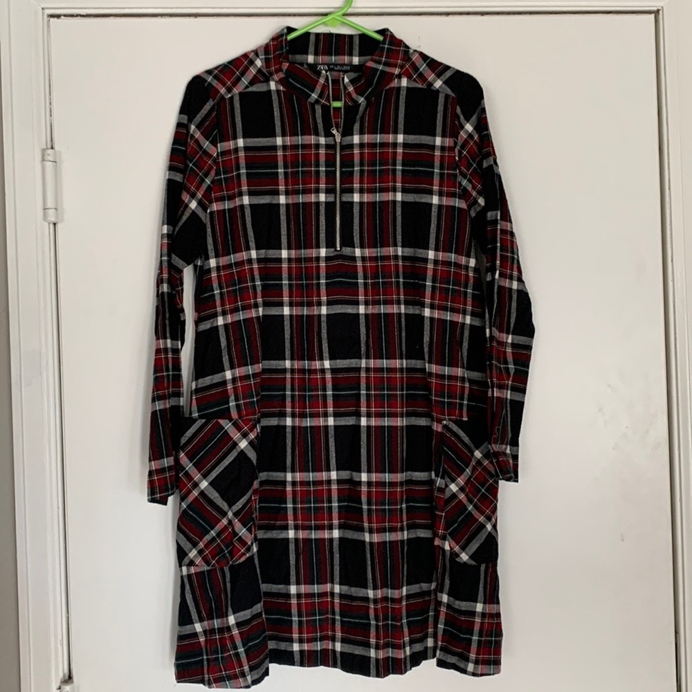 Zara Christmas Plaid Dress